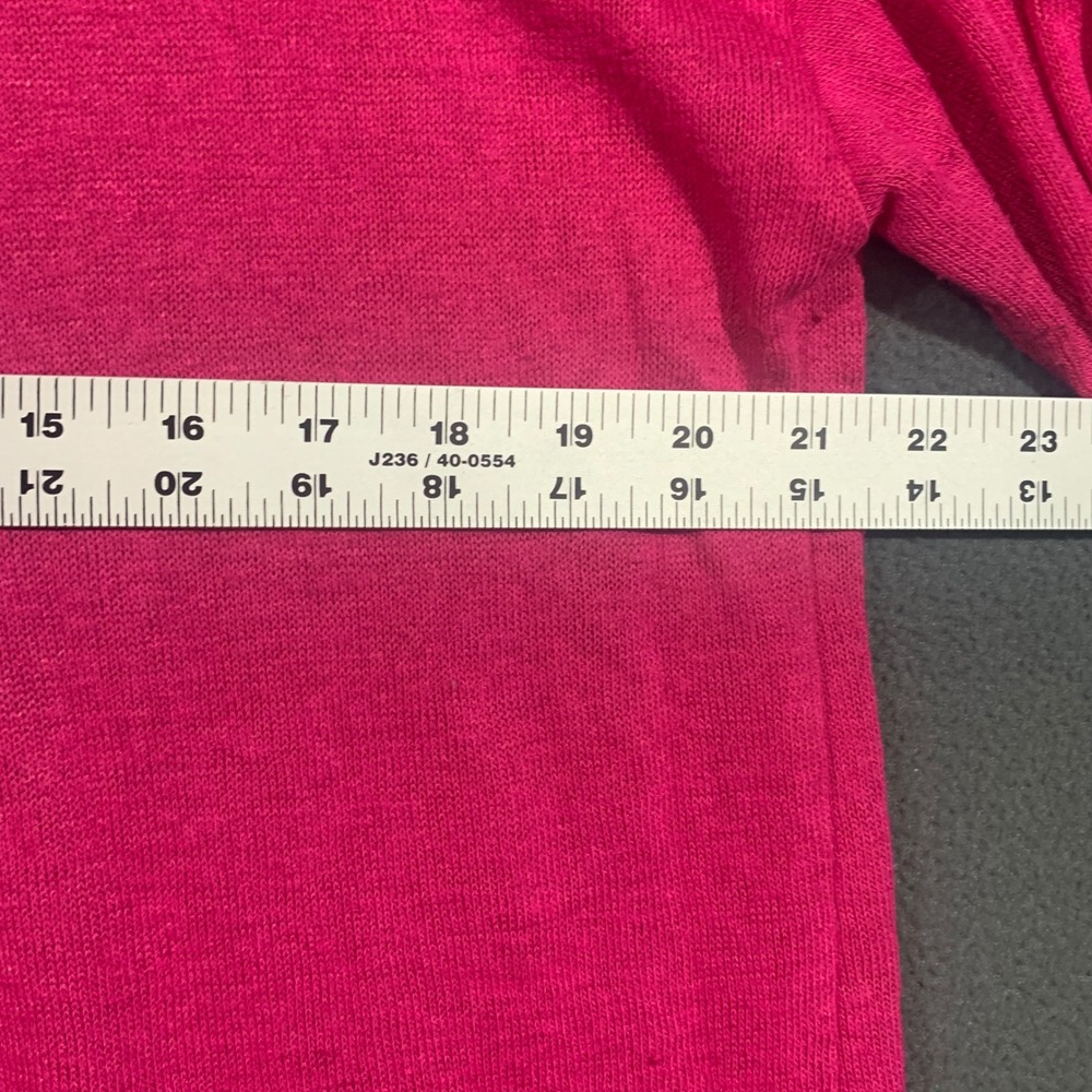 Carmen Marc Valvo Hot Pink Quarter Zip Pullover Knit Top Gold Zipper Womens L - Picture 5 of 7